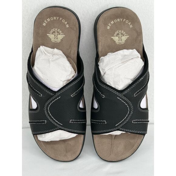 Dockers Sunland Black Sandals Slides Summer Beach Casual 10M - Picture 8 of 9